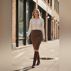 Cropped Button-Up Cardigan Sweater